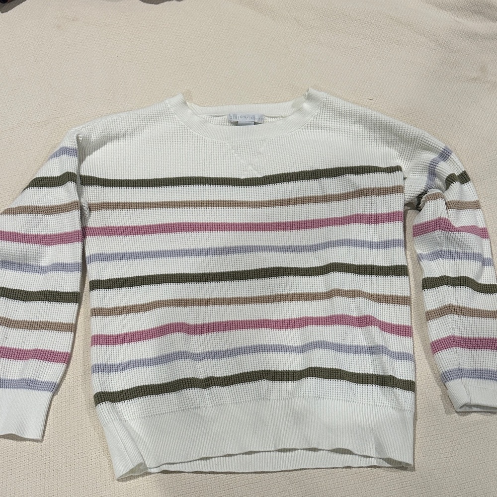 Design History Striped Sweater - White, Pink, Green
